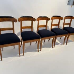 Set of Five Biedermeier Chairs, Cherry Wood, Germany circa 1830