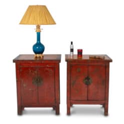 Chinese Red Lacquer Sideboards - Set of Two - Styylish