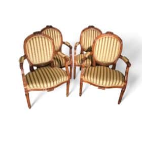 Louis XVI Armchairs, Set of 4, France 1780