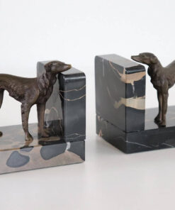 Italian Art Deco Bookends with Bronze - Set of Two - Styylish