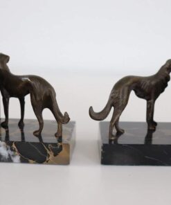Italian Art Deco Bookends with Bronze - Side by Side - Styylish