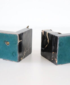 Italian Art Deco Bookends with Bronze - Bottom of Base - Styylish
