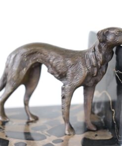 Italian Art Deco Bookends with Bronze - Side and Face Detail - Styylish