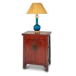 Chinese Red Lacquer Sideboards - With Lamp - Styylish