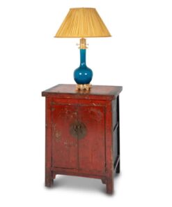 Chinese Red Lacquer Sideboards - With Lamp - Styylish