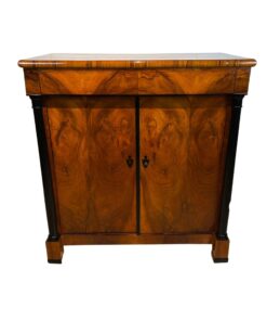 Large Biedermeier Half-Cabinet, Walnut and Ebonized, South Germany circa 1820