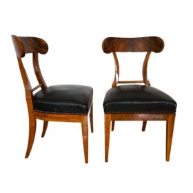 Pair of Biedermeier Shovel Chairs, Walnut, Austria circa 1820