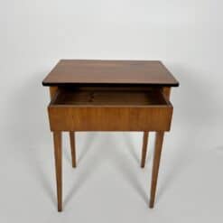 Biedermeier Side Table Cherry Wood - Drawer Open - Styylish