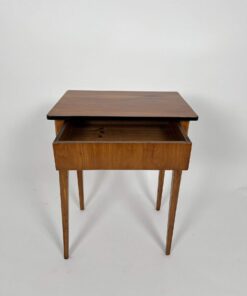 Biedermeier Side Table Cherry Wood - Drawer Open - Styylish
