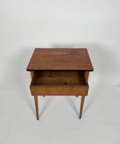Biedermeier Side Table Cherry Wood - Drawer Open Birds Eye - Styylish