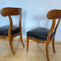 Pair of Authentic Biedermeier Shovel Chairs - Back Profile Frame - Styylish