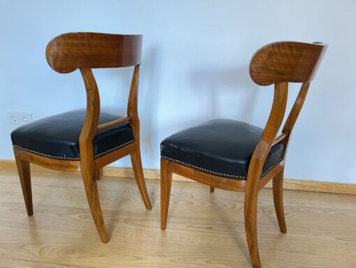 Pair of Authentic Biedermeier Shovel Chairs - Back Profile Frame - Styylish