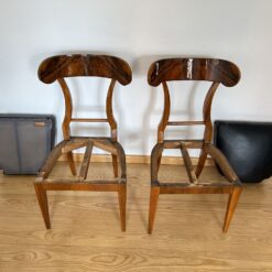 Pair of Authentic Biedermeier Shovel Chairs - Without Cushions - Styylish