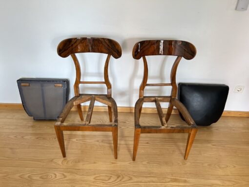 Pair of Authentic Biedermeier Shovel Chairs - Without Cushions - Styylish