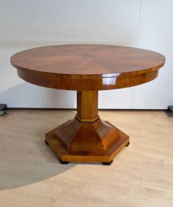 Biedermeier Center Table Cherry Wood - Side View with Lacquer Shine - Styylish