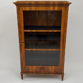 Cherry Biedermeier Display Cabinet, Ash Burl, Austria circa 1820