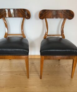 Pair of Authentic Biedermeier Shovel Chairs - Front View - Styylish