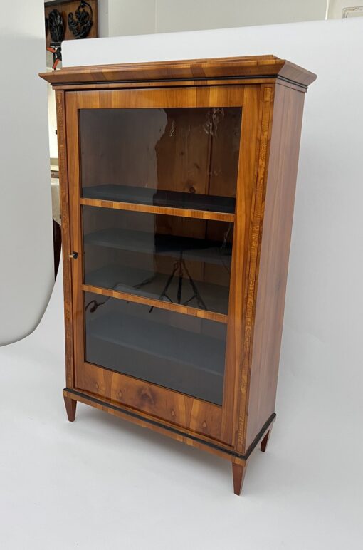 Cherry Biedermeier Display Cabinet - Three-quarters - Styylish