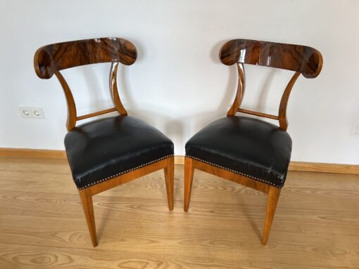 Pair of Authentic Biedermeier Shovel Chairs - Angled View - Styylish