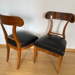 Pair of Authentic Biedermeier Shovel Chairs - Angle and Back View - Styylish