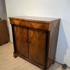 Large Biedermeier Half-Cabinet, Walnut and Ebonized, South Germany circa 1820