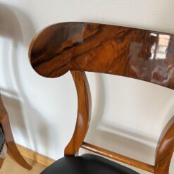 Pair of Authentic Biedermeier Shovel Chairs - Backrest Wood Detail - Styylish