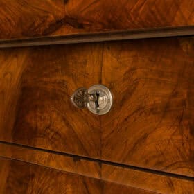 Empire Chest of Drawers in Walnut Veneer, France, 19th Century