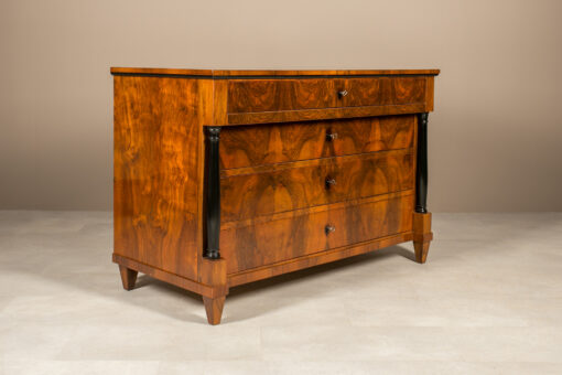 Biedermeier Chest of Drawers Walnut - Three-quarters - Styylish