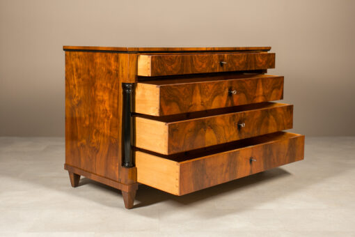 Biedermeier Chest of Drawers Walnut - Open Drawers - Styylish