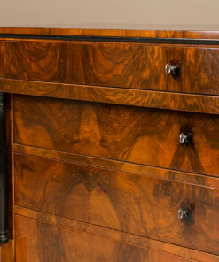 Biedermeier Chest of Drawers Walnut - Closeup - Styylish