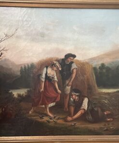 19th century Genre Painting - Front View with Frame - Styylish