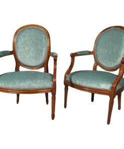 Pair of Louis XVI Armchairs - Side and Front Profile - Styylish