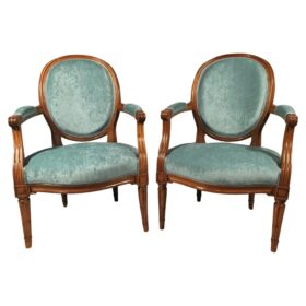 18th century Louis XVI Armchairs, Provincial France 1780, A Pair