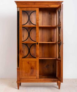 Biedermeier Cherry wood vitrine- Open Front View - Styylish