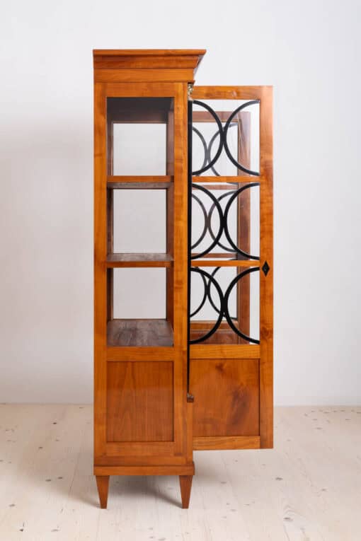 Biedermeier Cherry wood vitrine- Open Side View - Styylish