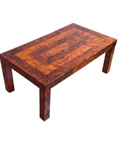 Art Deco Coffee Table, Thuja Burl Veneer, Lacquer, France circa 1930