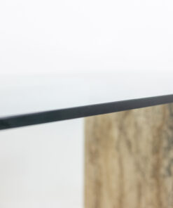 Glass and Travertine Desk - Edge of Glass - Styylish