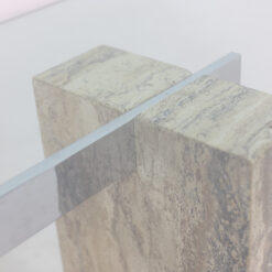 Glass and Travertine Desk - Connection Detail - Styylish