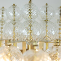 Chandelier Blown Glass Gilded Brass - Bulb Detail - Styylish