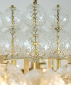 Chandelier Blown Glass Gilded Brass - Bulb Detail - Styylish