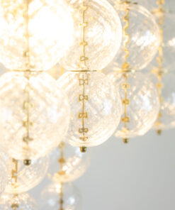 Chandelier Blown Glass Gilded Brass - Glass Detail - Styylish
