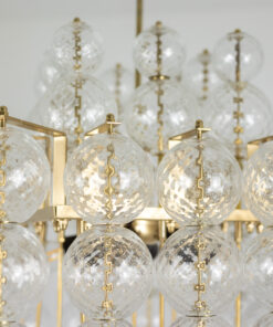 Chandelier Blown Glass Gilded Brass - Gold Detail - Styylish