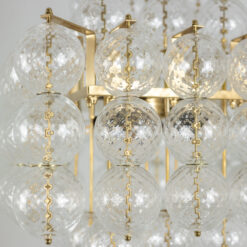 Chandelier Blown Glass Gilded Brass - Gold Frame - Styylish