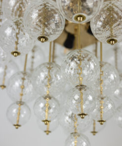 Chandelier Blown Glass Gilded Brass - Gold Frame and Glass - Styylish