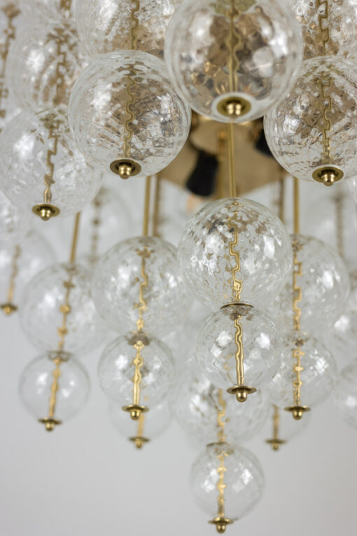 Chandelier Blown Glass Gilded Brass - Gold Frame and Glass - Styylish