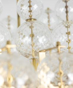 Chandelier Blown Glass Gilded Brass - Bulb Detail - Styylish