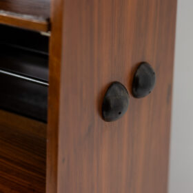 Double-sided Rosewood Bookcase on Casters. Circa 1960.