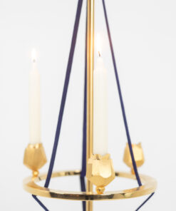 Candlestick Gilded Brass and Velvet - Holder Detail - Styylish