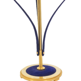 Candlestick in Gilded Brass and Velvet, Contemporary Work