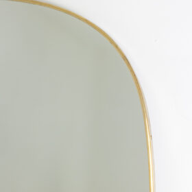 Pair of 1950s Style Mirrors in Gilded Brass, Contemporary